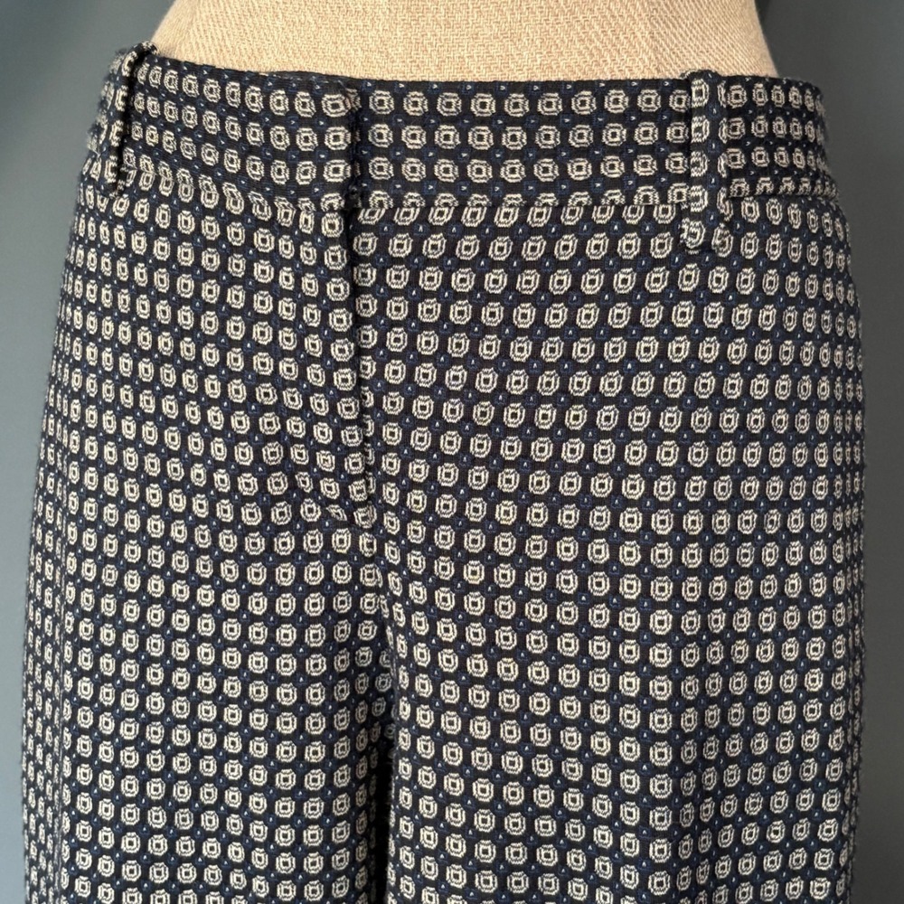 Theory Testra Medallion Print‎ Trousers | Size 12 | Wool Blend Lined Pants